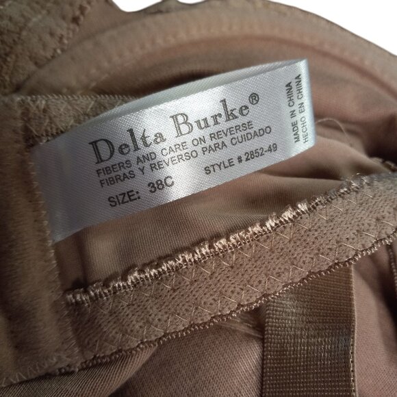 Delta Burke 38C Bra Beige Adjustable Straps Underwire Support Bow NEW - Picture 4 of 8
